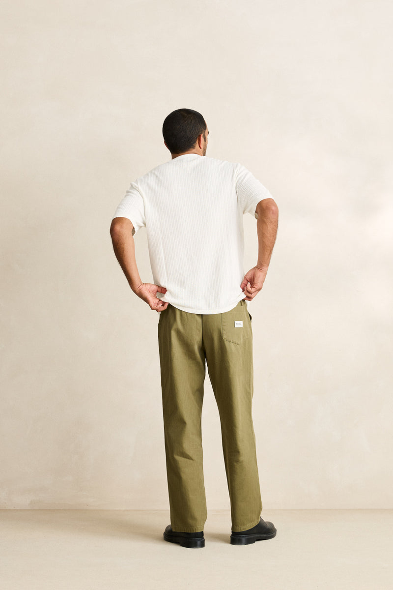 Textured Knit Ss Tee Vintage White