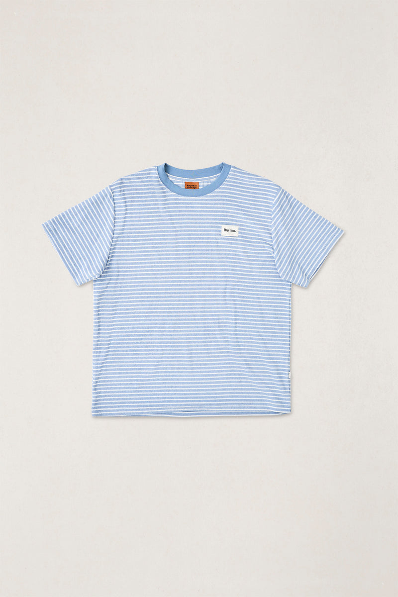 Vintage Terry Stripe Ss T-Shirt Blue