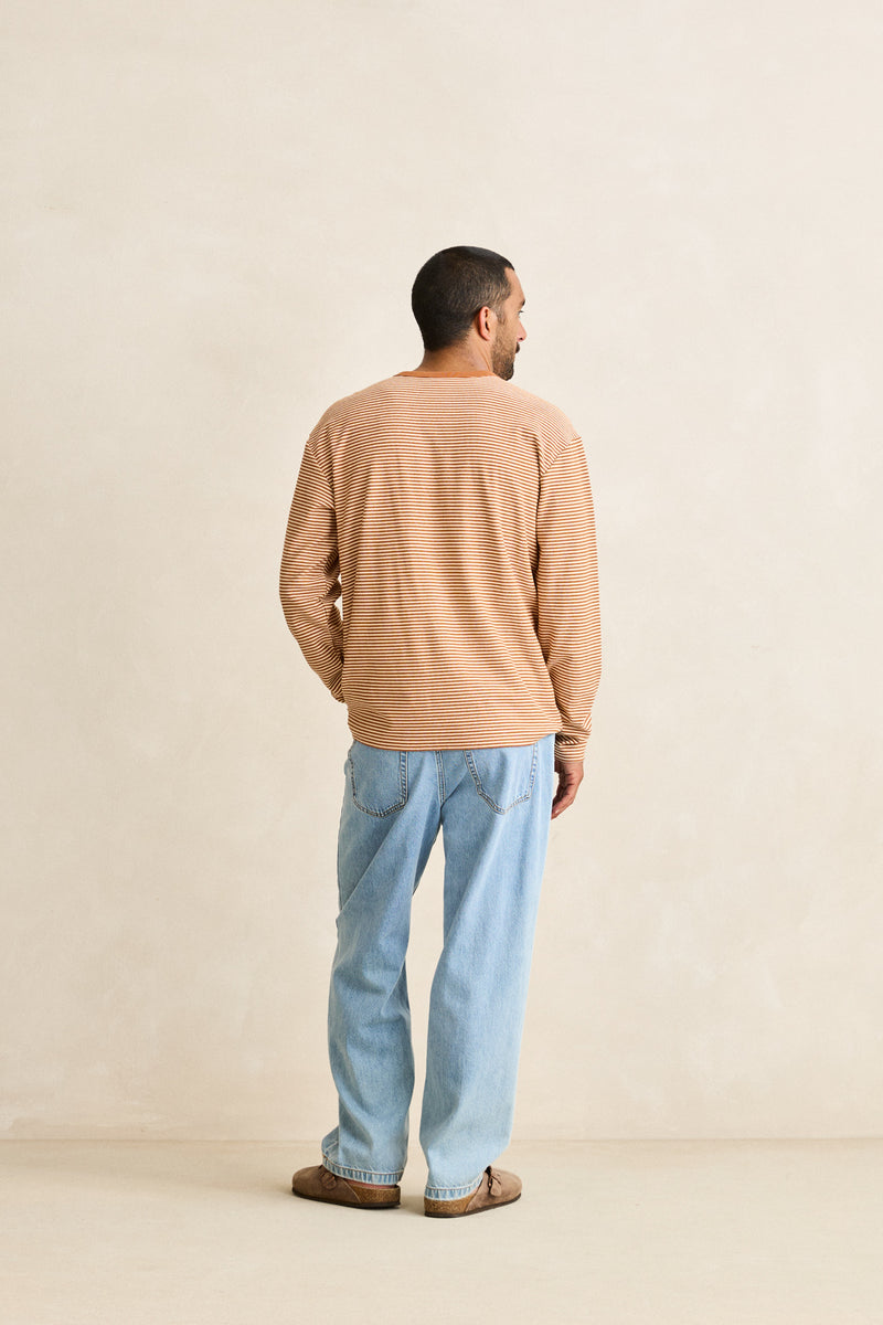 Essential Stripe Ls T-Shirt Tobacco