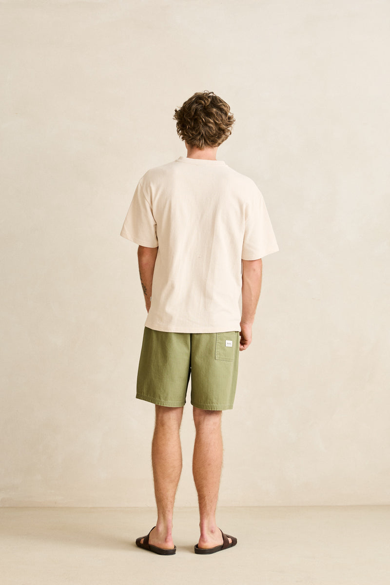 Vintage Jersey Ss Henley Natural