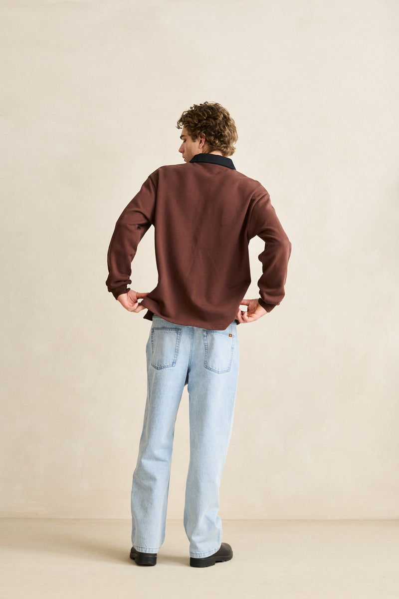 Koa Ls Rugby Polo Chocolate