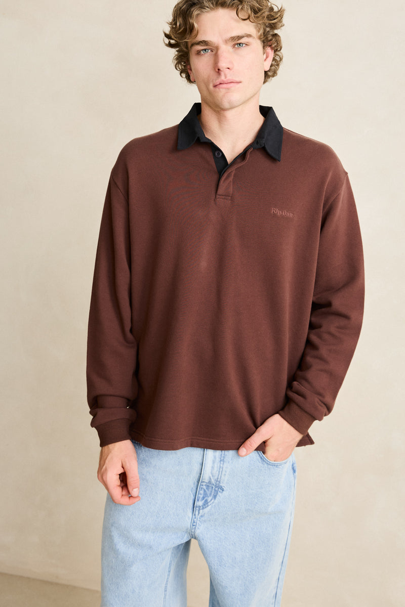 Koa Ls Rugby Polo Chocolate