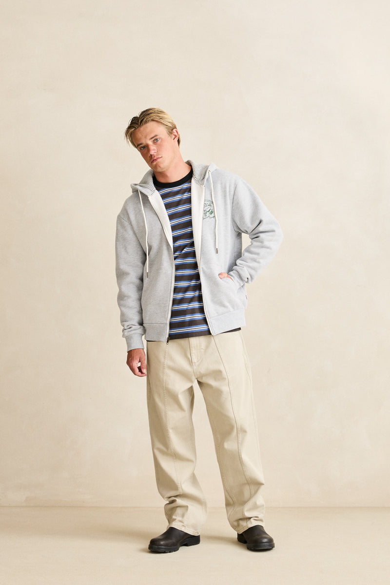Peace Sun Fleece Zip Heather Grey