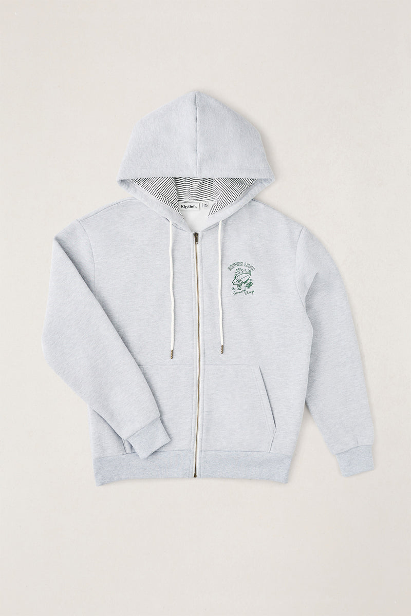 Peace Sun Fleece Zip Heather Grey