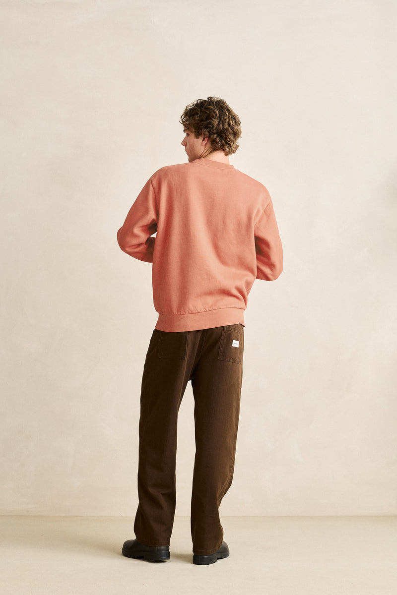 Tremolo Fleece Crew Terracotta