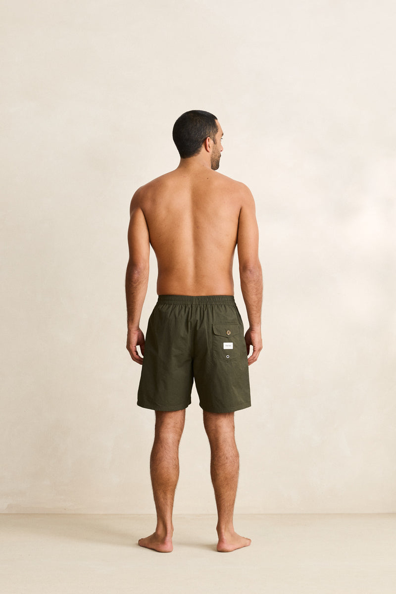 Woven Tape Beach Short Olive