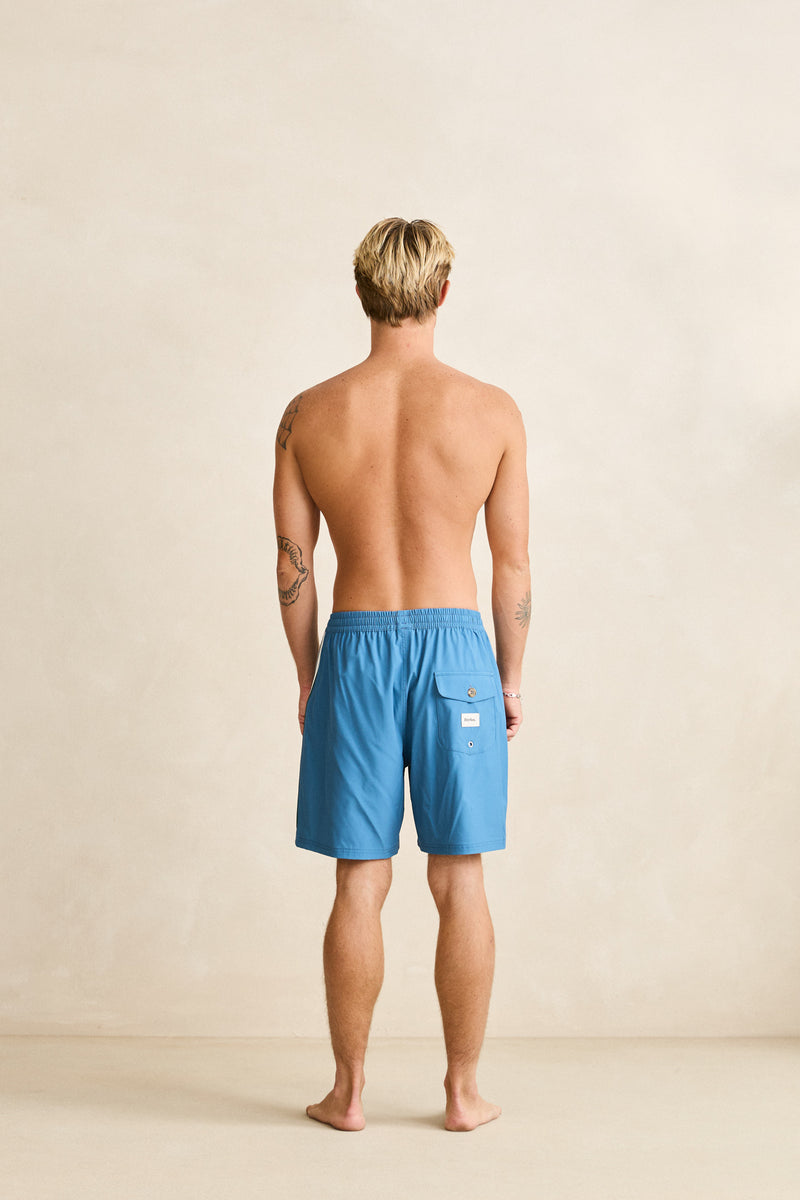 Panel Stripe Beach Short Mineral Blue