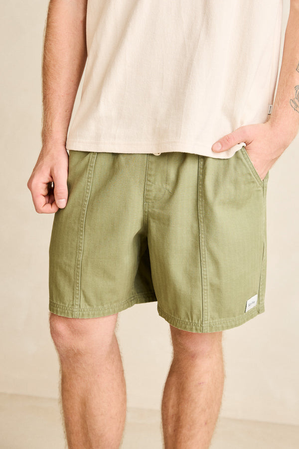 Haight Herringbone Jam Olive