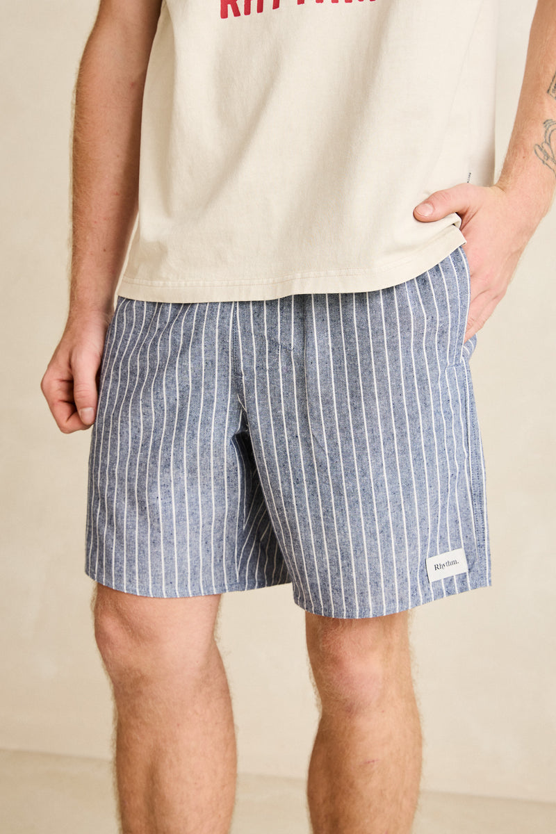 Linen Pin Stripe Jam Indigo