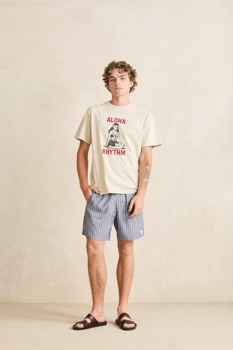 Linen Pin Stripe Jam Indigo