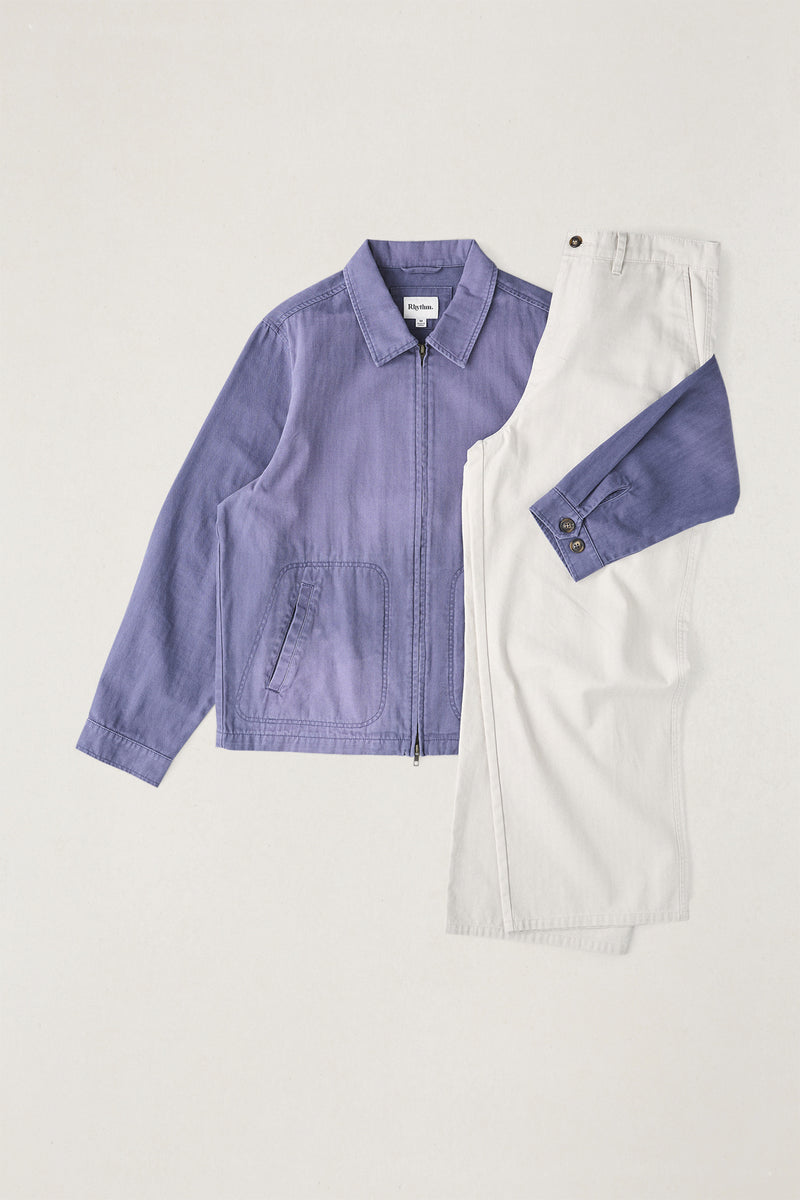 Herringbone Sun Wash Jacket Vintage Blue