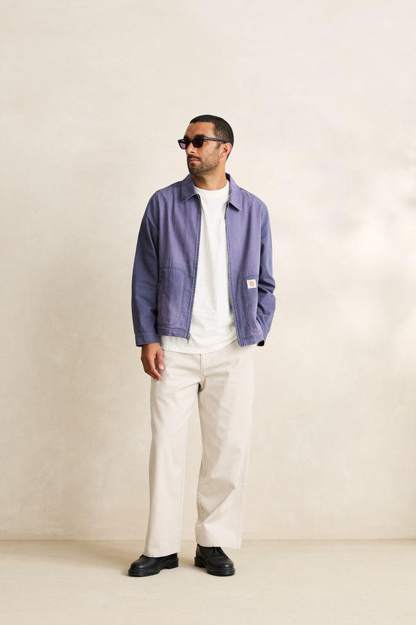 Herringbone Sun Wash Jacket Vintage Blue