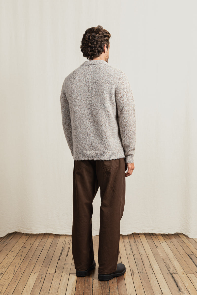 Kinetic Collared Knit Tobacco