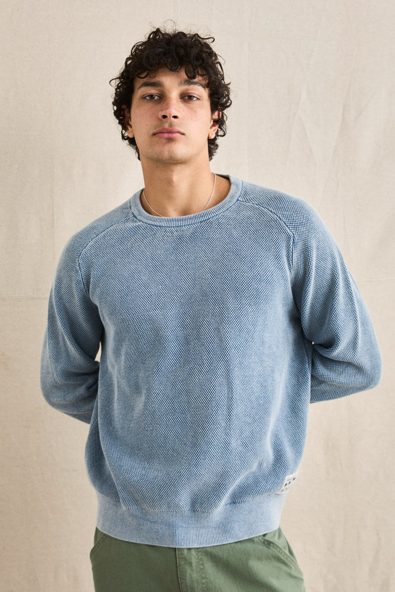 Polu Crew Knit Washed Blue