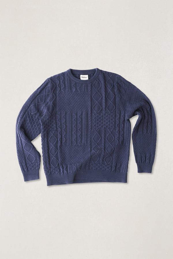 Patchwork Sweater Vintage Navy