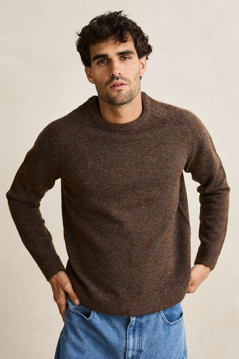 Scramble Crew Knit Brown