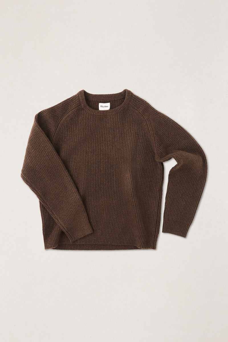 Vintage Waffle Knit Sweater Chocolate
