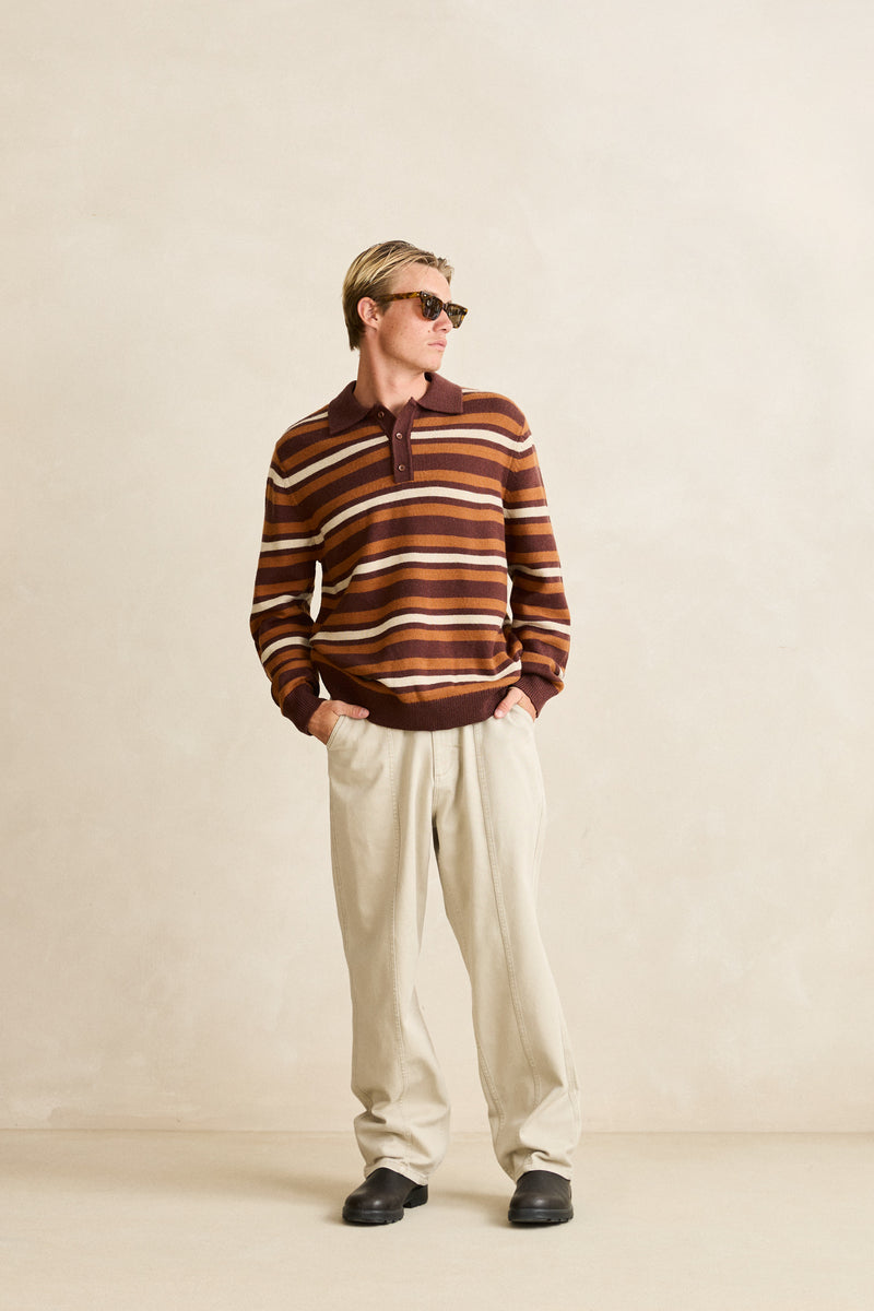 Striped Rugby Sweater Oak