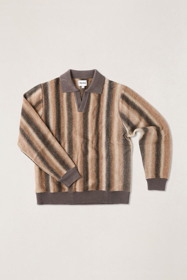 Broadcast Knit Ls Polo Dusty Red