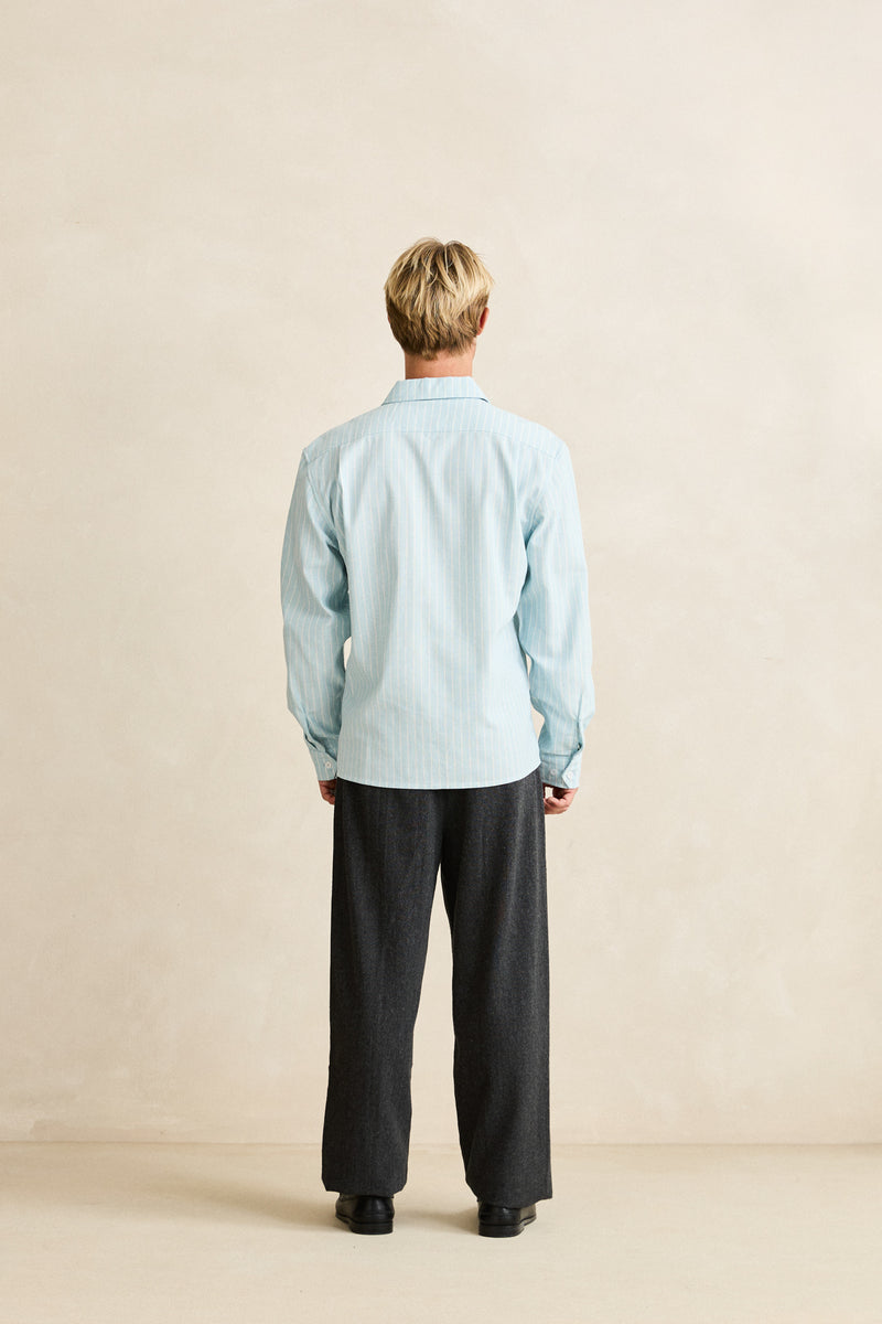 Double Pleat Tweed Trouser Granite