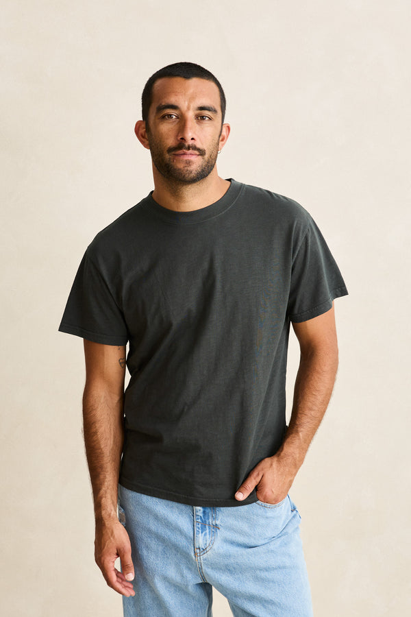 Essential Slub Band Ss T-Shirt Vintage Black