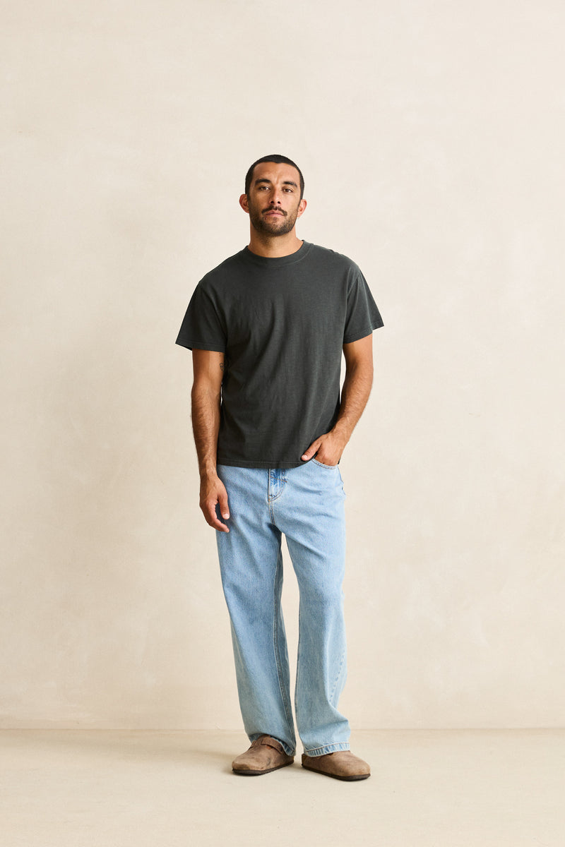 Essential Slub Band Ss T-Shirt Vintage Black