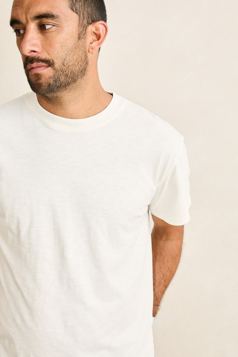 Essential Slub Band Ss T-Shirt Natural