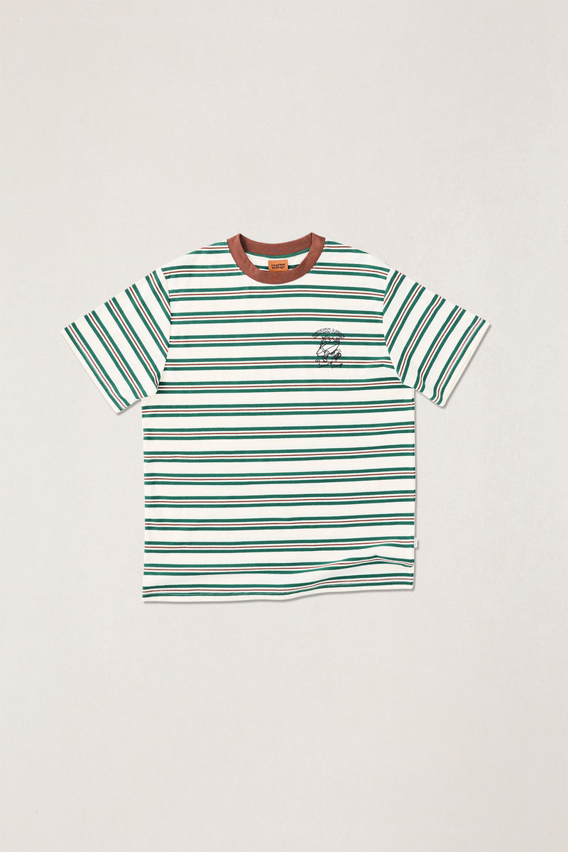 Peace Sun Vintage Stripe Ss T-Shirt White