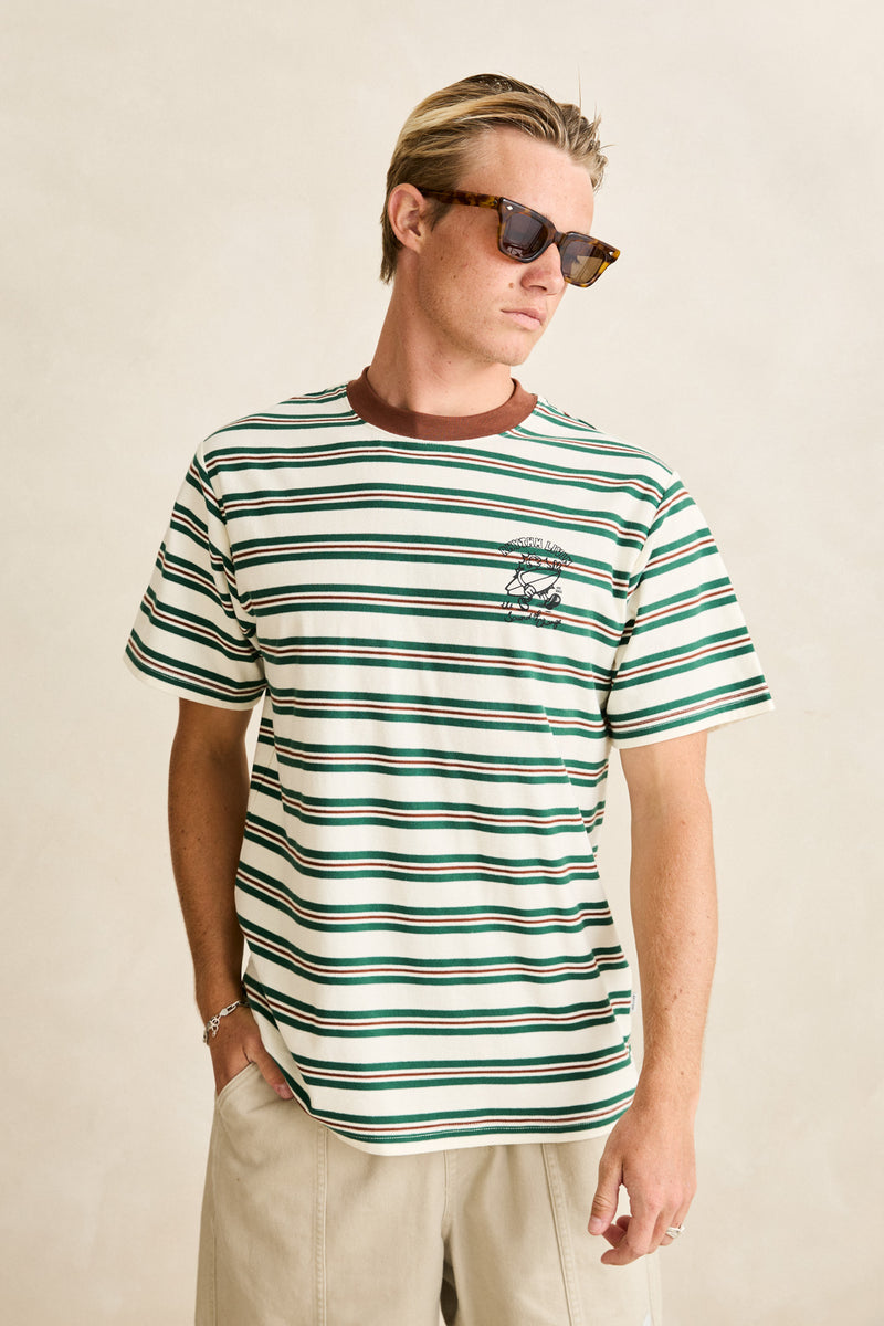 Peace Sun Vintage Stripe Ss T-Shirt White