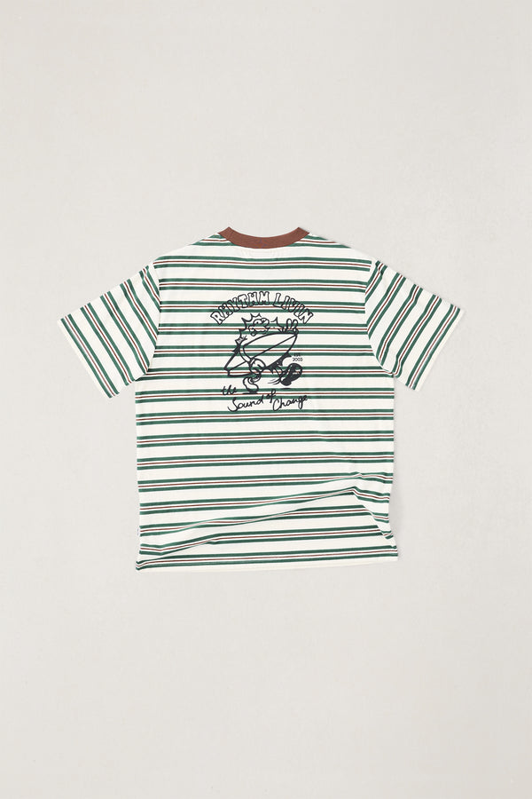 Peace Sun Vintage Stripe Ss T-Shirt White