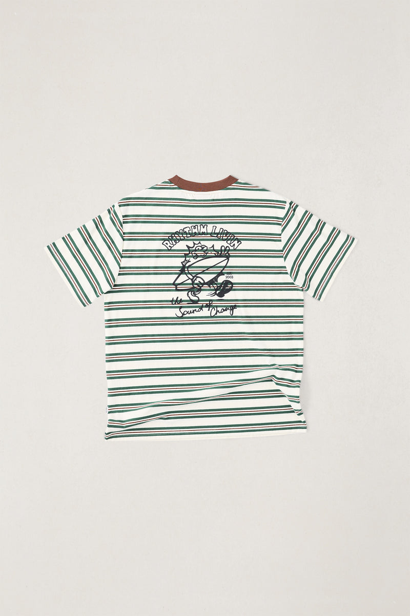 Peace Sun Vintage Stripe Ss T-Shirt White