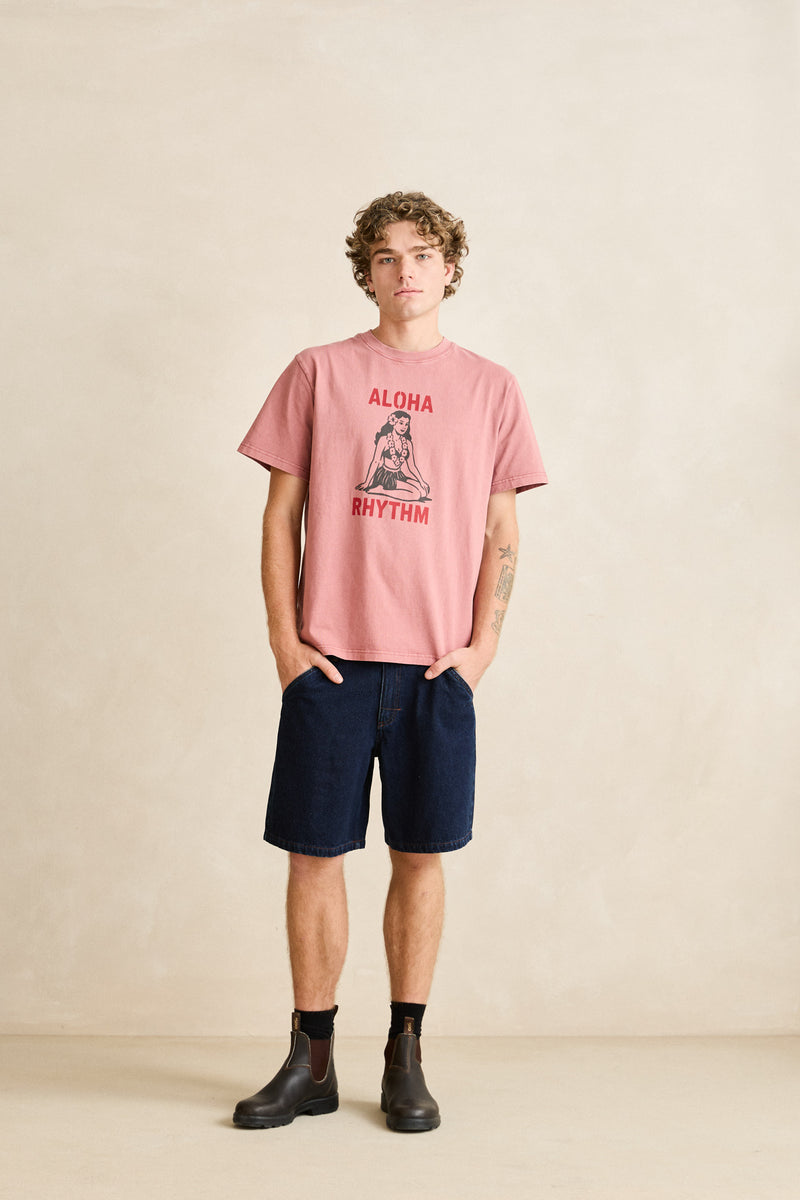 Aloha Rhythm Vintage Ss T-Shirt Dusty Rose