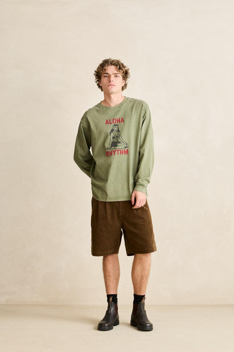 Aloha Rhythm Vintage Ls T-Shirt Olive