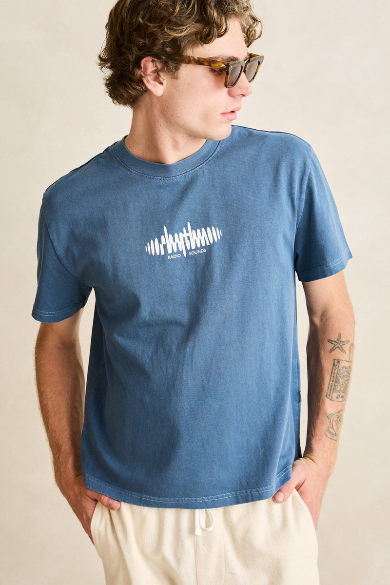 Sounds Contrast Band Ss T-Shirt Blue