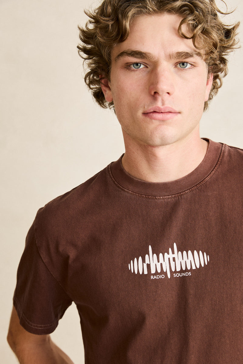 Sounds Contrast Band Ss T-Shirt Chocolate