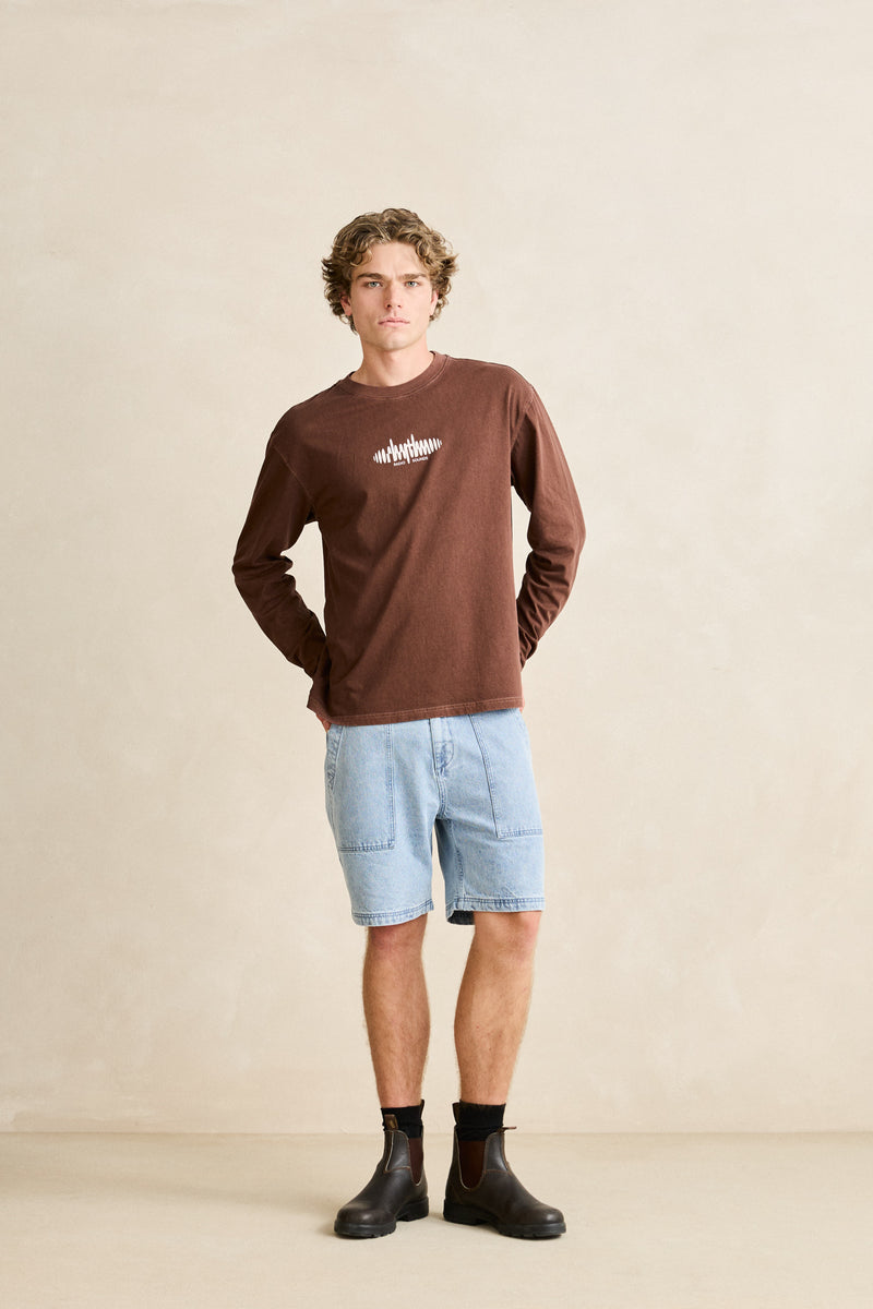 Sounds Contrast Ls T-Shirt Chocolate