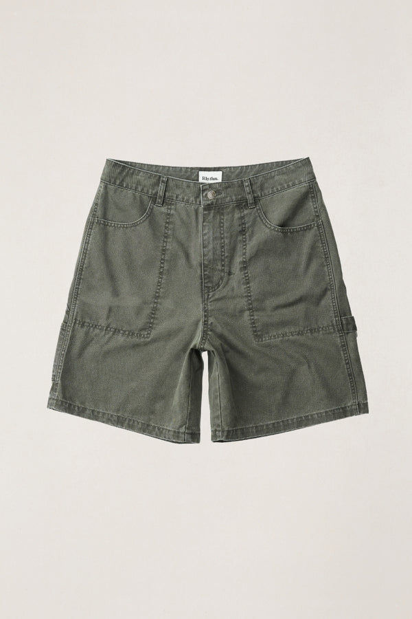 Washed Canvas Short Olive