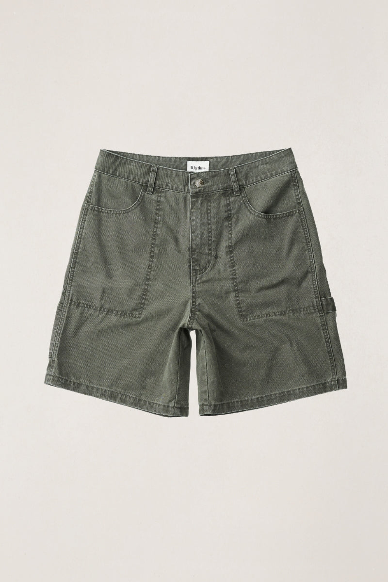 Washed Canvas Short Olive