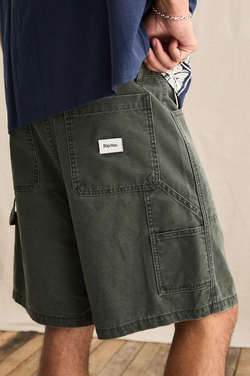 Washed Canvas Short Olive