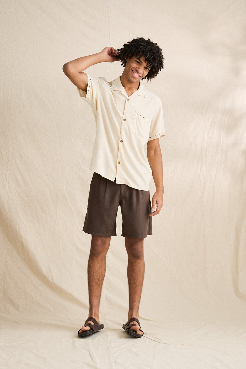 Pes Double Pleated Short Chocolate
