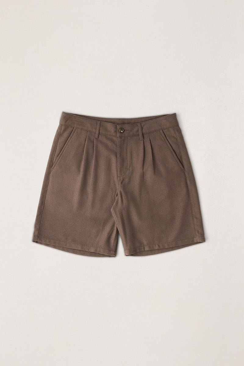 Pes Double Pleated Short Chocolate