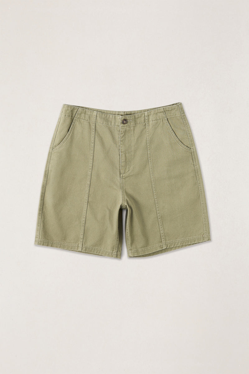 Relaxed Haight Twill Short Washed Olive