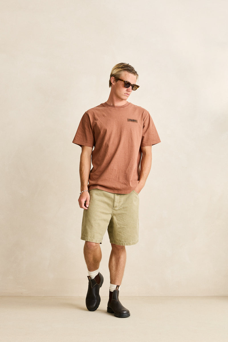 Washed Canvas Short Beige