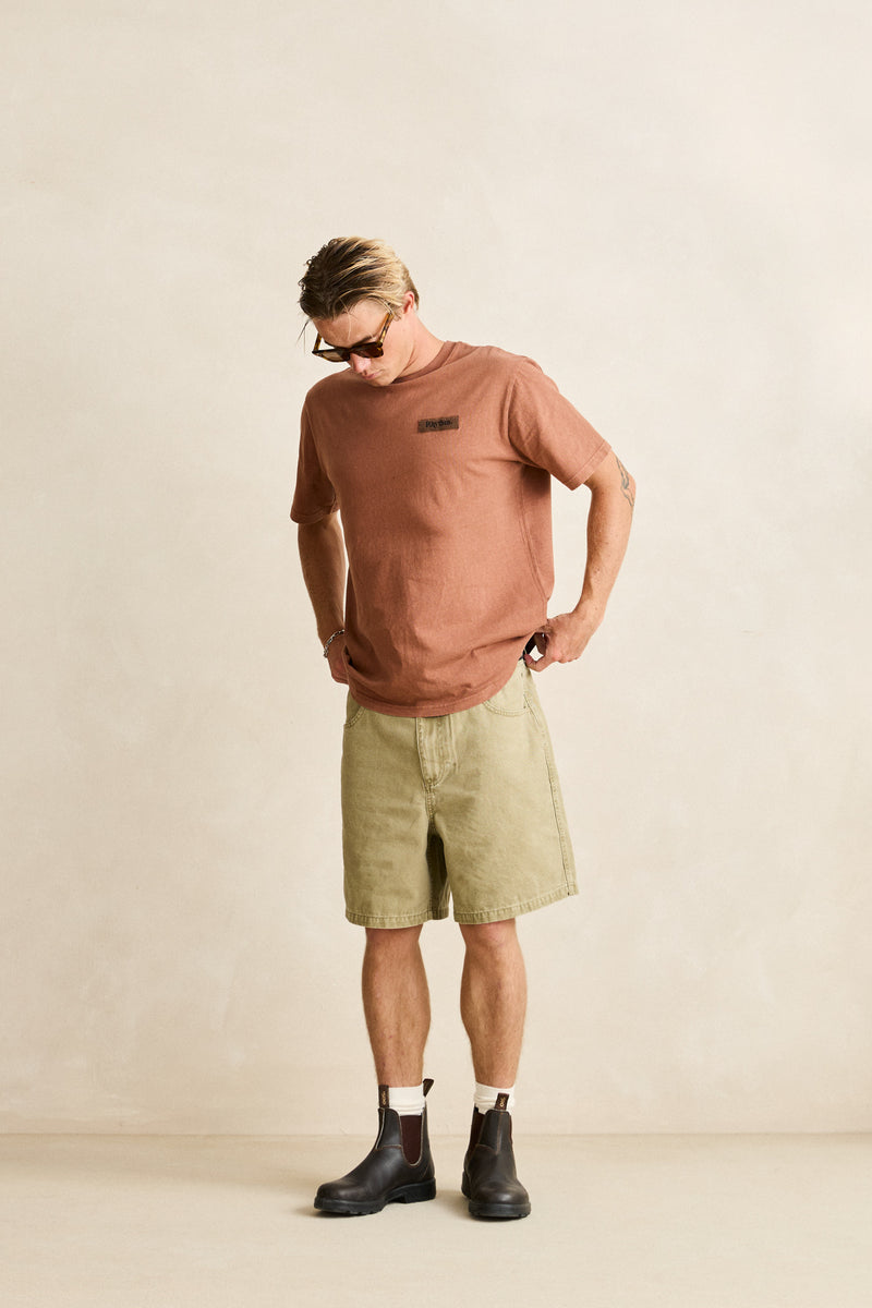 Washed Canvas Short Beige