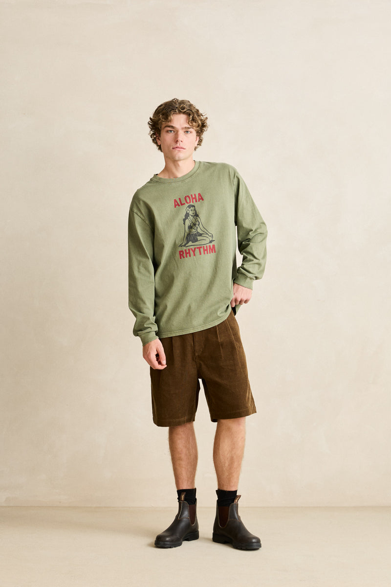 Double Pleat Cord Short Oak