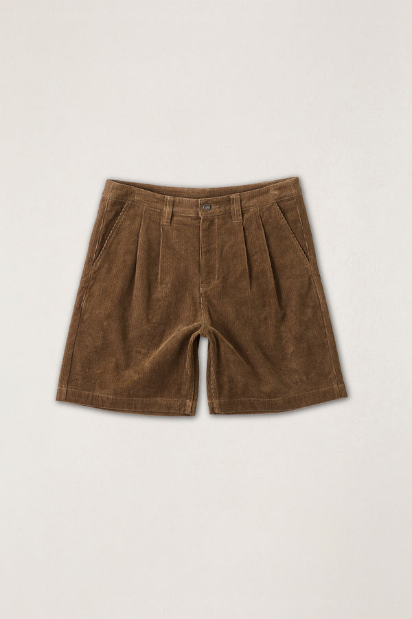Double Pleat Cord Short Oak