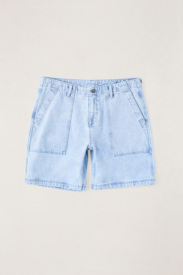 Worn Path Denim Short Light Blue