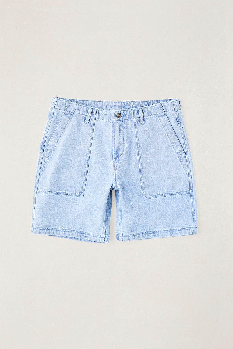 Worn Path Denim Short Light Blue