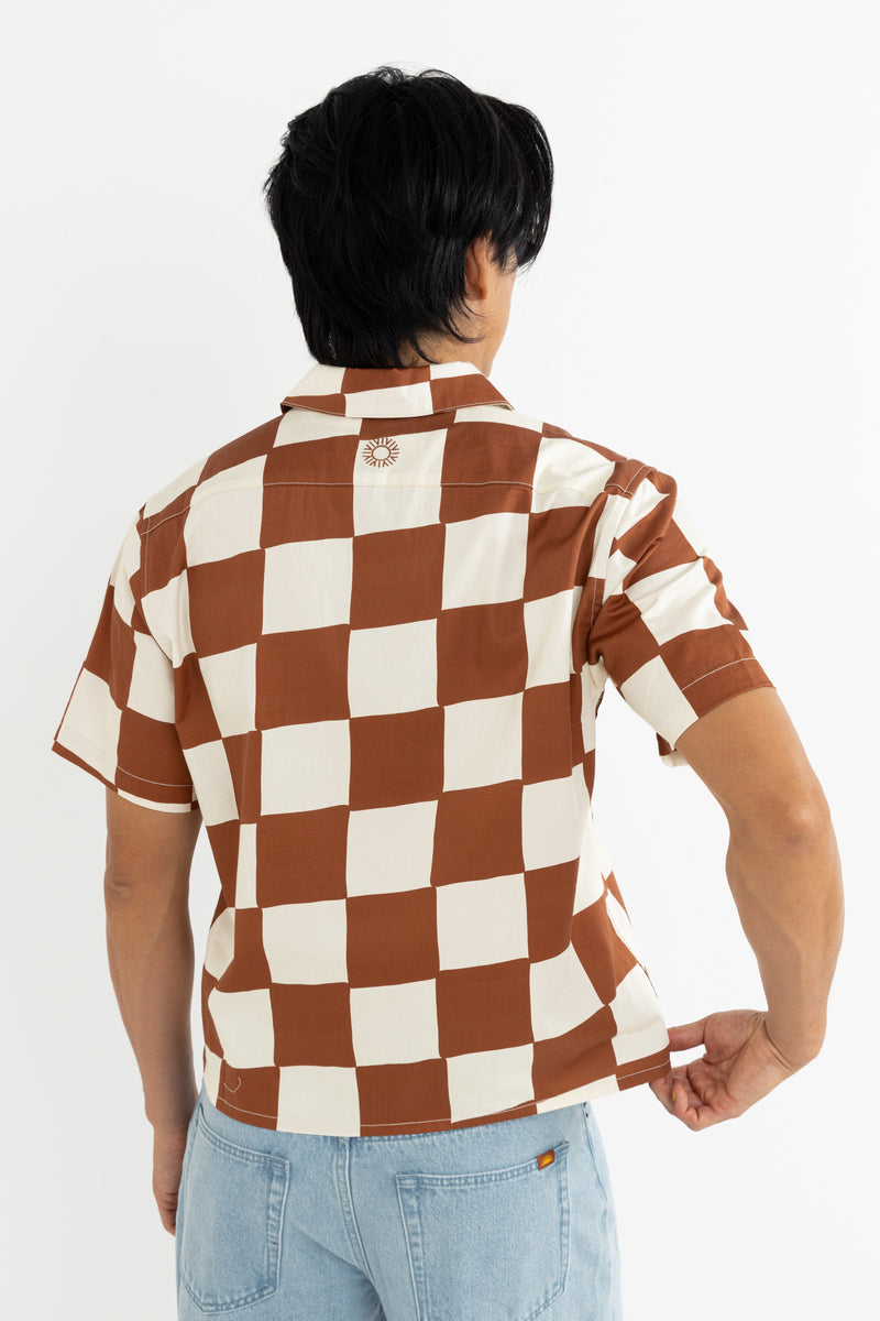 Rhumba Check Crop Ss Shirt Brown