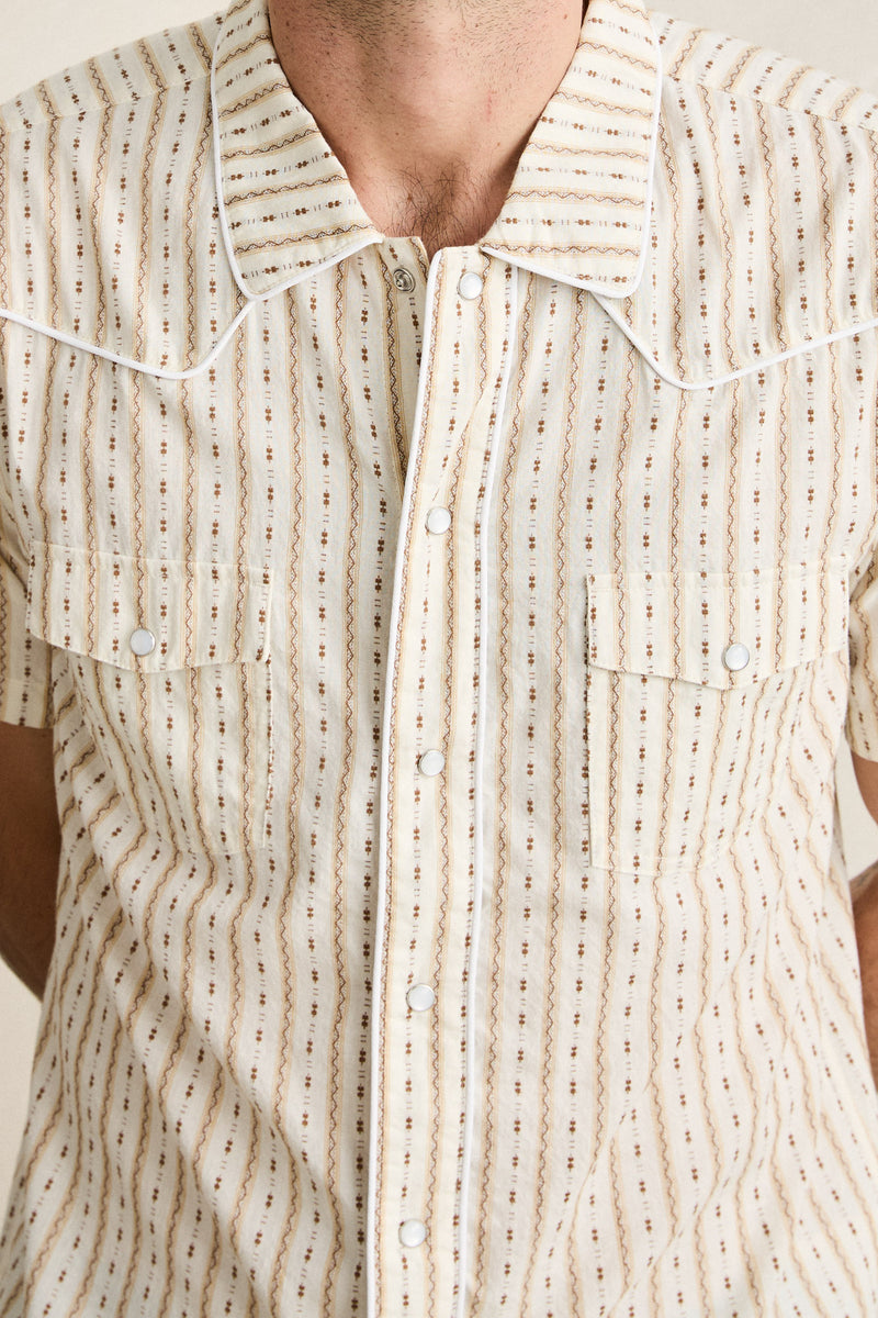 Lone Pine Stripe Ss Shirt Natural